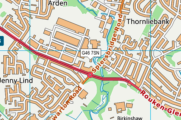 G46 7SN map - OS VectorMap District (Ordnance Survey)