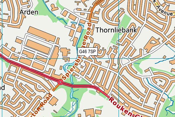 G46 7SP map - OS VectorMap District (Ordnance Survey)