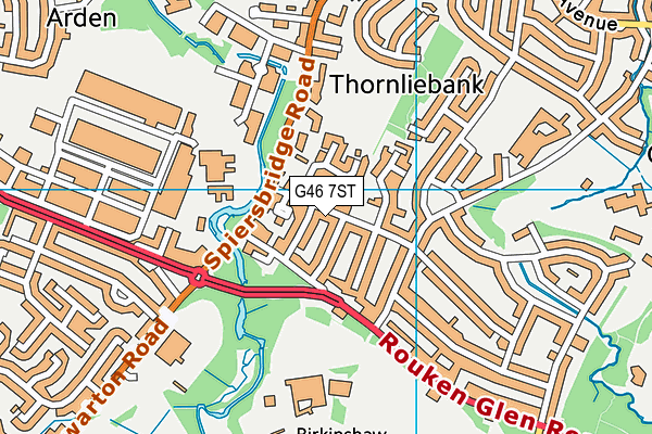 G46 7ST map - OS VectorMap District (Ordnance Survey)