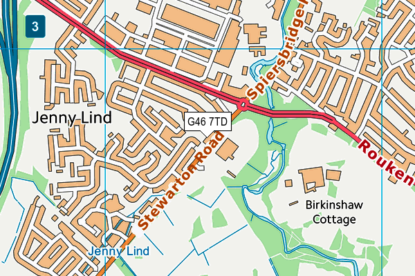 G46 7TD map - OS VectorMap District (Ordnance Survey)