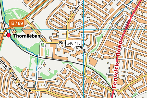 G46 7TL map - OS VectorMap District (Ordnance Survey)