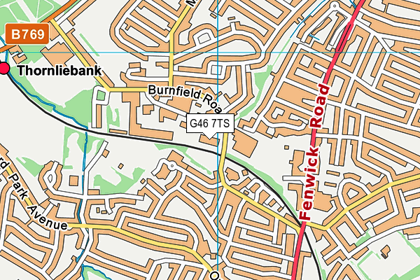 G46 7TS map - OS VectorMap District (Ordnance Survey)