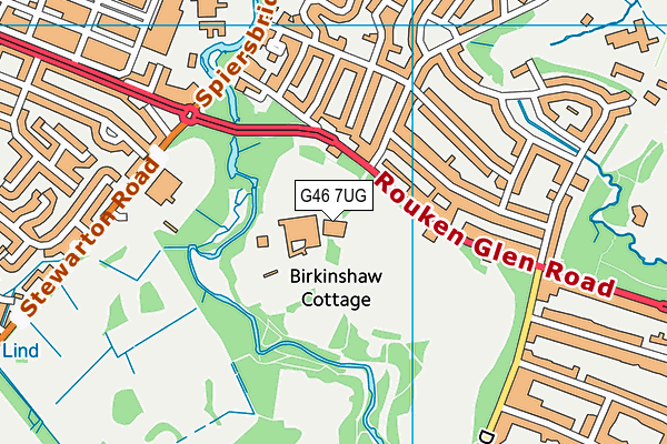 G46 7UG map - OS VectorMap District (Ordnance Survey)