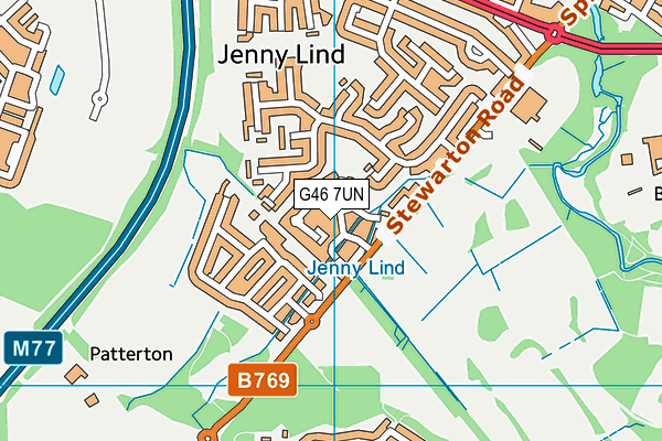 G46 7UN map - OS VectorMap District (Ordnance Survey)