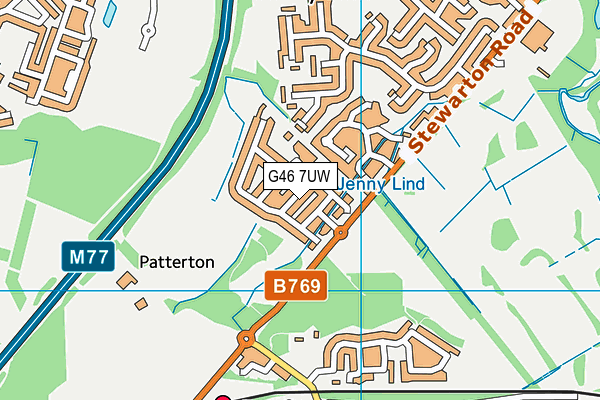 G46 7UW map - OS VectorMap District (Ordnance Survey)