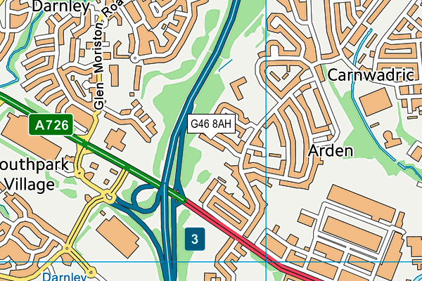 G46 8AH map - OS VectorMap District (Ordnance Survey)