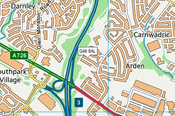 G46 8AL map - OS VectorMap District (Ordnance Survey)