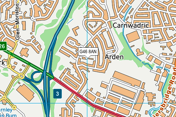 G46 8AN map - OS VectorMap District (Ordnance Survey)