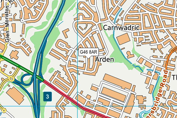 G46 8AR map - OS VectorMap District (Ordnance Survey)