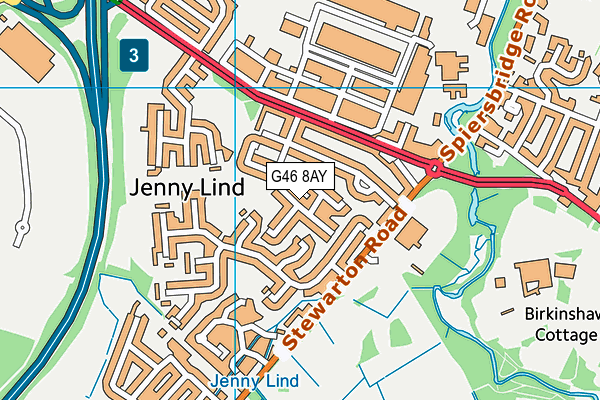 G46 8AY map - OS VectorMap District (Ordnance Survey)