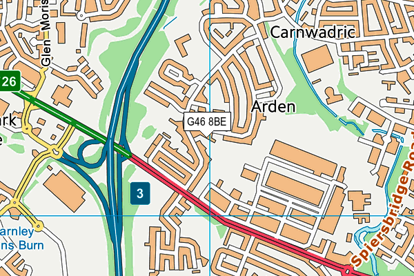 G46 8BE map - OS VectorMap District (Ordnance Survey)