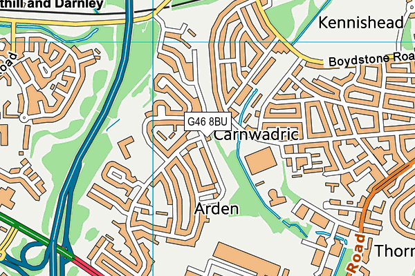 G46 8BU map - OS VectorMap District (Ordnance Survey)