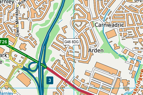 G46 8DG map - OS VectorMap District (Ordnance Survey)