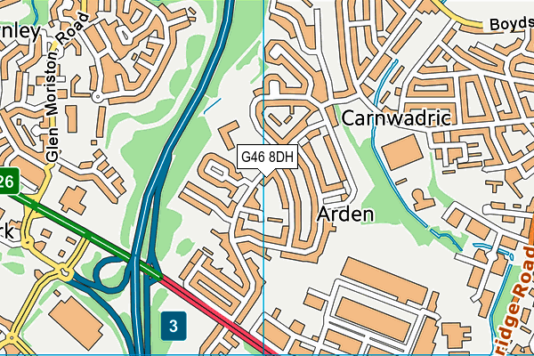 G46 8DH map - OS VectorMap District (Ordnance Survey)