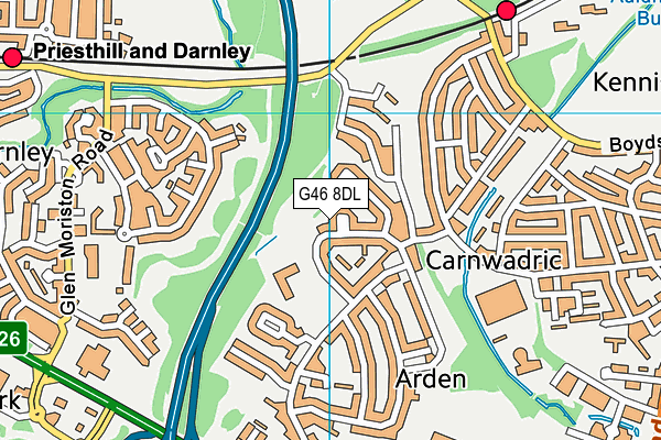 G46 8DL map - OS VectorMap District (Ordnance Survey)