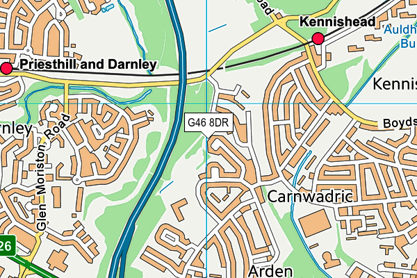 G46 8DR map - OS VectorMap District (Ordnance Survey)