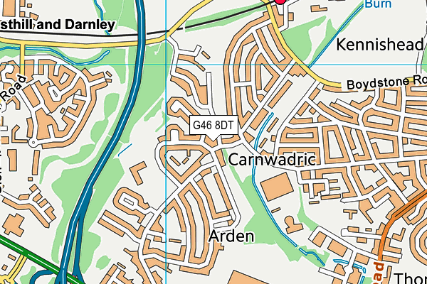G46 8DT map - OS VectorMap District (Ordnance Survey)