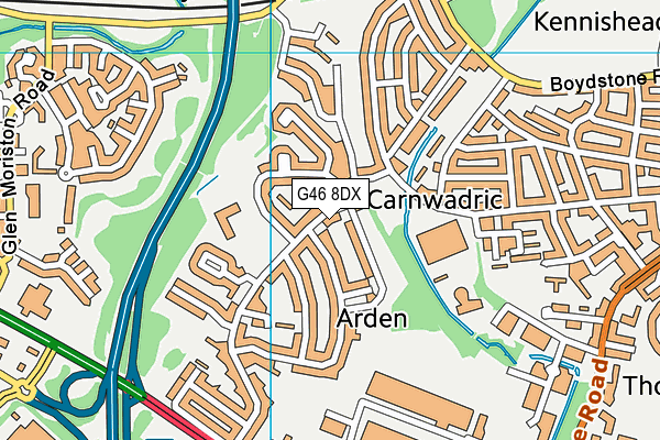 G46 8DX map - OS VectorMap District (Ordnance Survey)