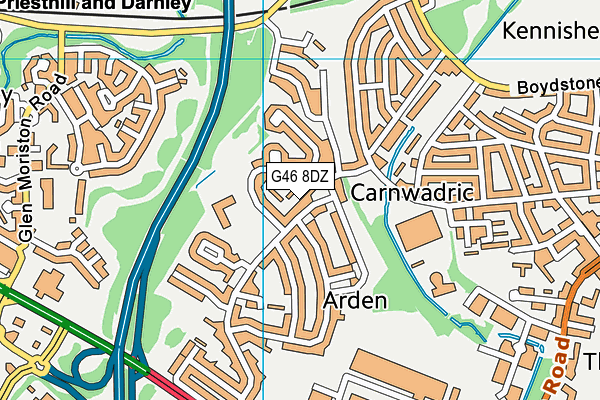 G46 8DZ map - OS VectorMap District (Ordnance Survey)