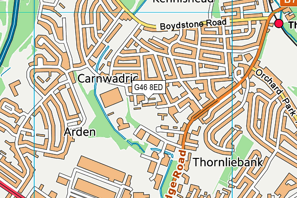 G46 8ED map - OS VectorMap District (Ordnance Survey)