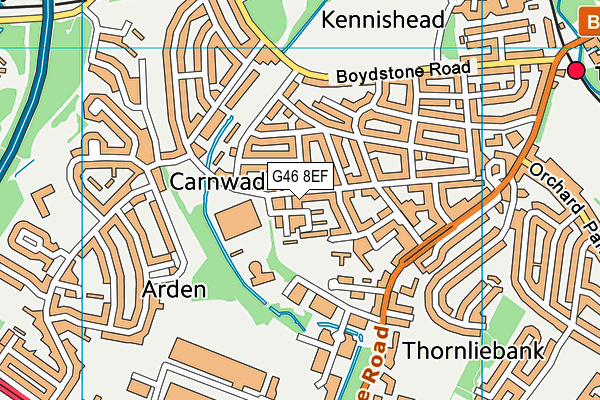 G46 8EF map - OS VectorMap District (Ordnance Survey)