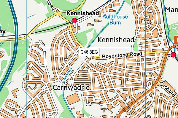 G46 8EG map - OS VectorMap District (Ordnance Survey)