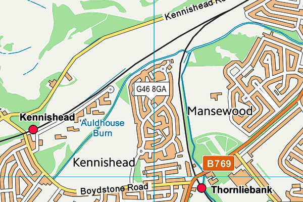 G46 8GA map - OS VectorMap District (Ordnance Survey)