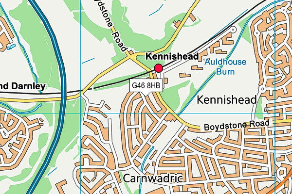 G46 8HB map - OS VectorMap District (Ordnance Survey)