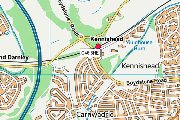 G46 8HE map - OS VectorMap District (Ordnance Survey)