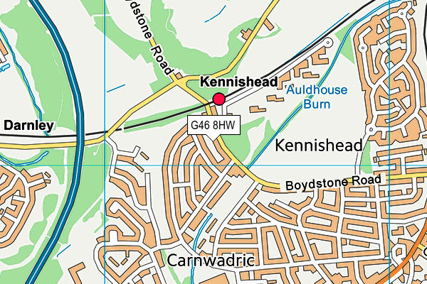 G46 8HW map - OS VectorMap District (Ordnance Survey)