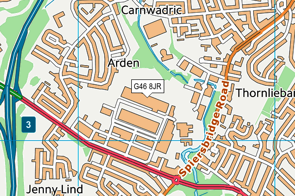 G46 8JR map - OS VectorMap District (Ordnance Survey)