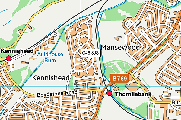 G46 8JS map - OS VectorMap District (Ordnance Survey)