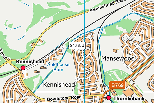 G46 8JU map - OS VectorMap District (Ordnance Survey)