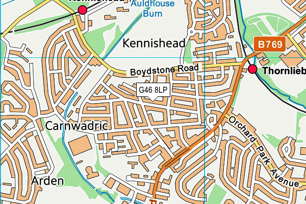 G46 8LP map - OS VectorMap District (Ordnance Survey)