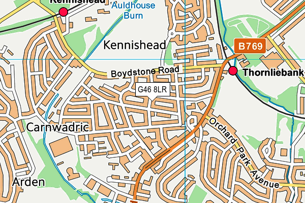 G46 8LR map - OS VectorMap District (Ordnance Survey)