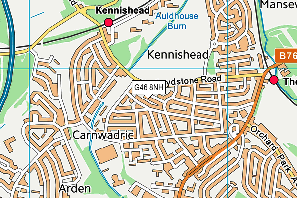 G46 8NH map - OS VectorMap District (Ordnance Survey)