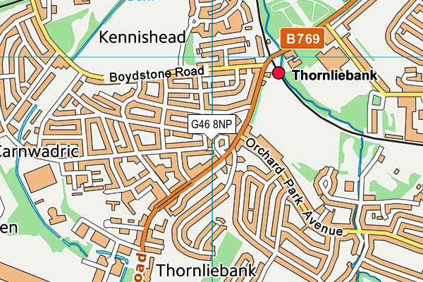 G46 8NP map - OS VectorMap District (Ordnance Survey)