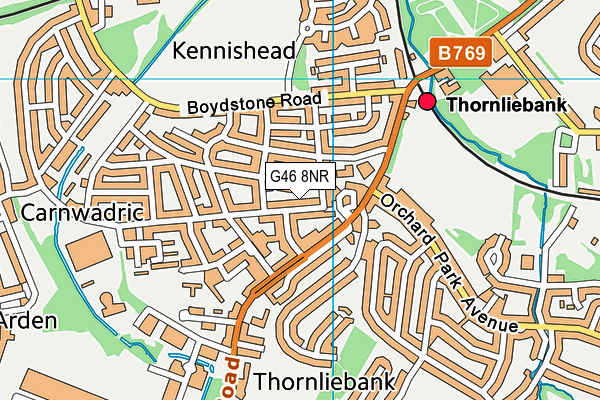 G46 8NR map - OS VectorMap District (Ordnance Survey)