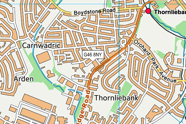 G46 8NY map - OS VectorMap District (Ordnance Survey)