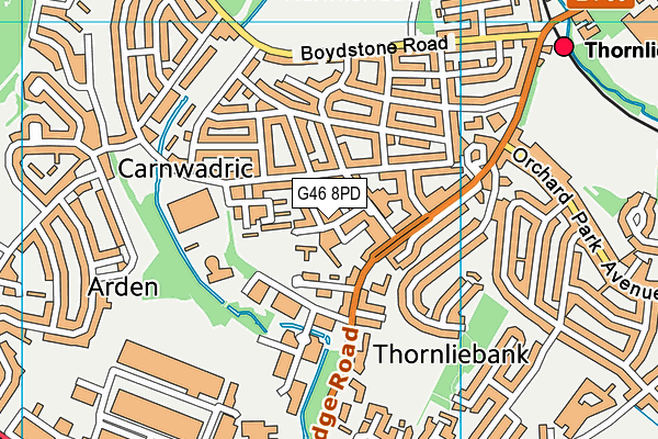 G46 8PD map - OS VectorMap District (Ordnance Survey)