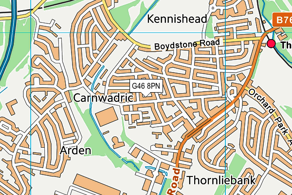 G46 8PN map - OS VectorMap District (Ordnance Survey)