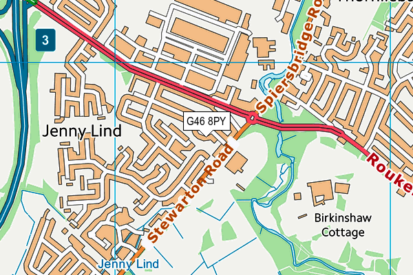 G46 8PY map - OS VectorMap District (Ordnance Survey)