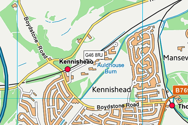 G46 8RJ map - OS VectorMap District (Ordnance Survey)