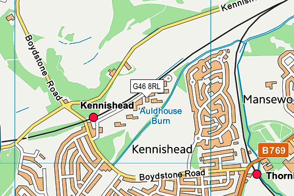 G46 8RL map - OS VectorMap District (Ordnance Survey)