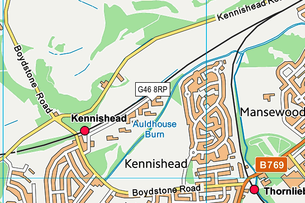 G46 8RP map - OS VectorMap District (Ordnance Survey)