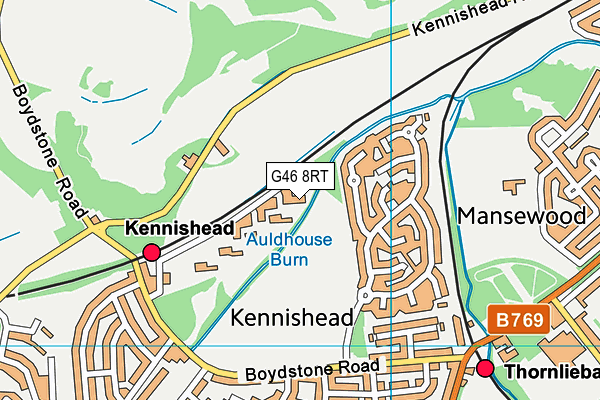 G46 8RT map - OS VectorMap District (Ordnance Survey)