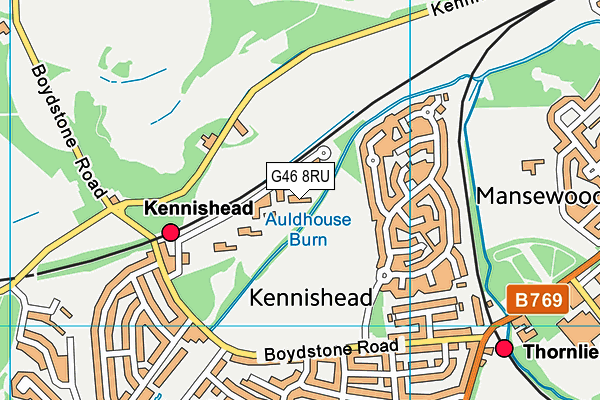 G46 8RU map - OS VectorMap District (Ordnance Survey)