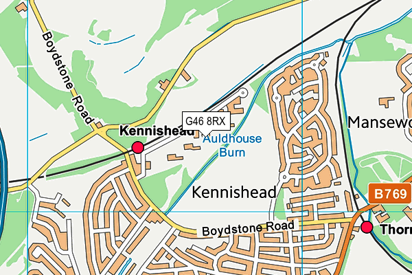 G46 8RX map - OS VectorMap District (Ordnance Survey)