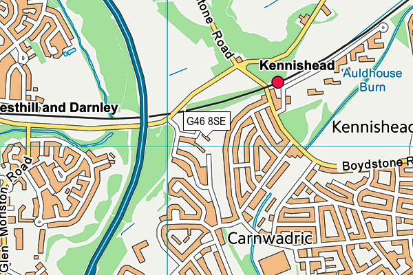 G46 8SE map - OS VectorMap District (Ordnance Survey)