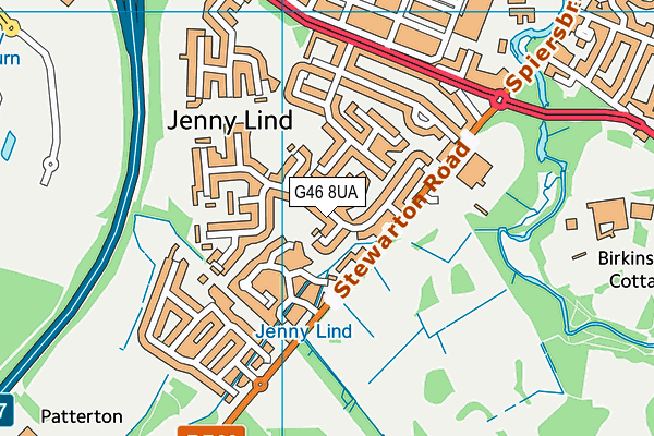 G46 8UA map - OS VectorMap District (Ordnance Survey)